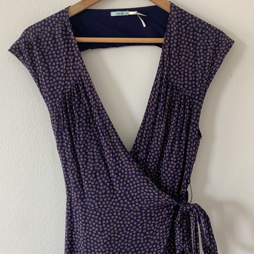 Kimchi Blue Navy Wrap Jumpsuit with flowers - Picture 2 of 6